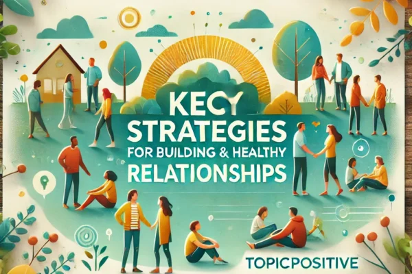 DALL·E 2024 10 10 16.47.18 A visually uplifting image representing key strategies for building strong and healthy relationships featuring a small watermark TopicPositive.com